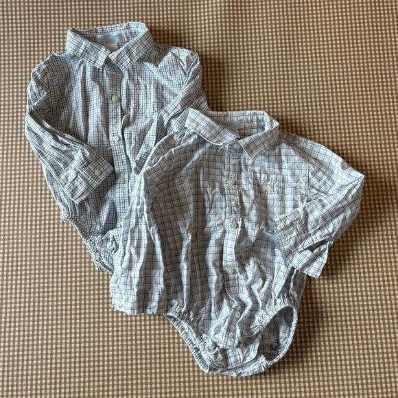 Bundle of 2 Janie & Jack long sleeve shirt onesies.Size 12-18 month.Church/party - Picture 5 of 9